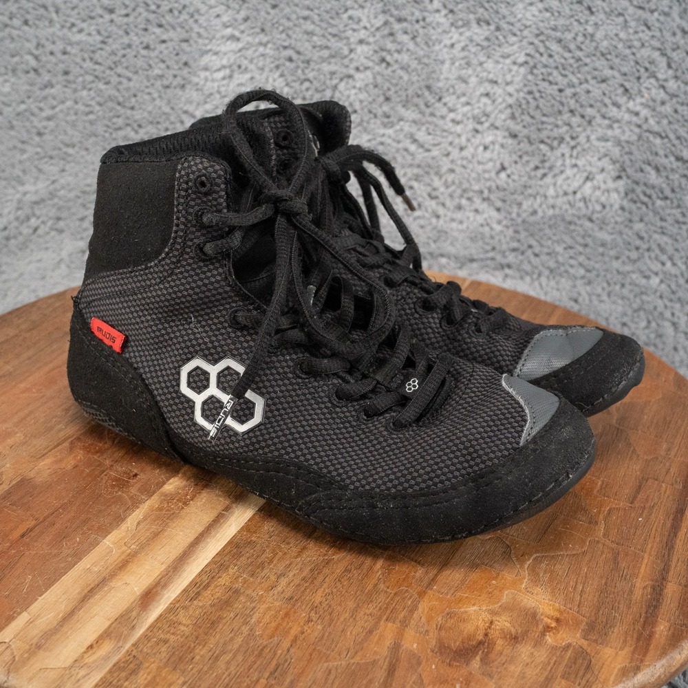 Rudis Black Honeycomb Wrestling Shoes Size 5 Mens 6.5 Womens